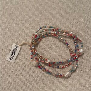 Colorful Beaded Bracelet with Pearls